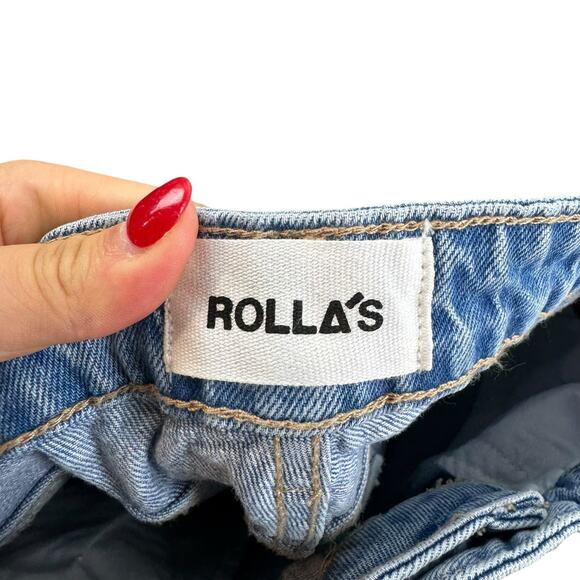 Rolla's Original High Rise Straight Light Wash Rigid Denim Jeans - Picture 11 of 14
